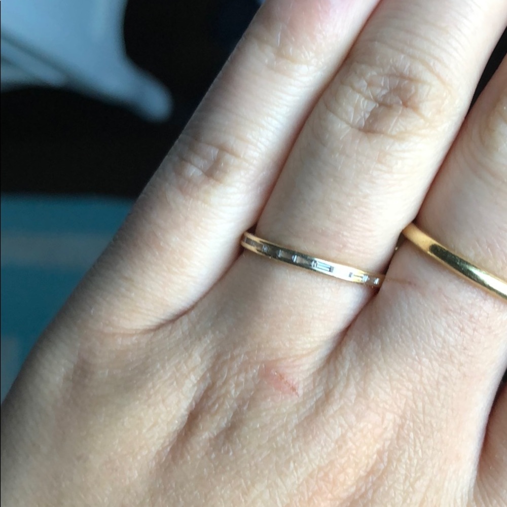 Solid 14k Yellow Gold Baguette Eternity Band